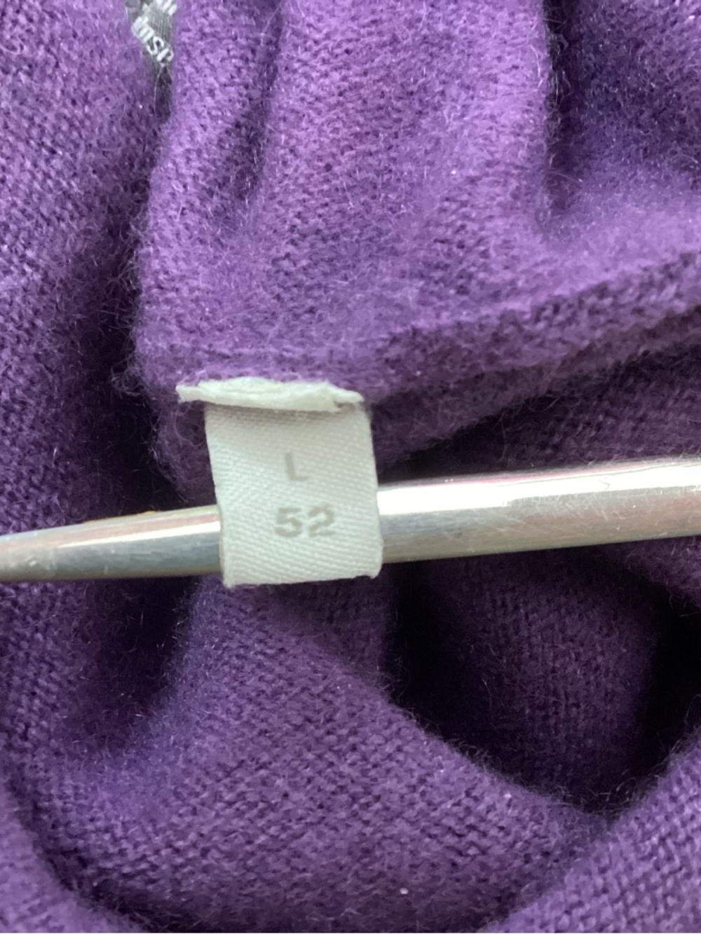 Regina Schrecker Cashmere Crewneck Sweater Italy Purple Lg - Picture 6 of 6